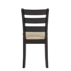 Chaises de salle à manger Kensington en bois noir et microfibre beige, dossier échelle (lot de 2) - Noir/Beige - iNSPIREQ
