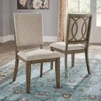 Chaises de salle à manger Carson en tissu beige antique (lot de 2) - Taupe antique/Beige - iNSPIREQ
