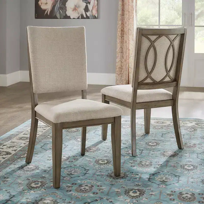 Chaises de salle à manger Carson en tissu beige antique (lot de 2) - Taupe antique/Beige - iNSPIREQ
