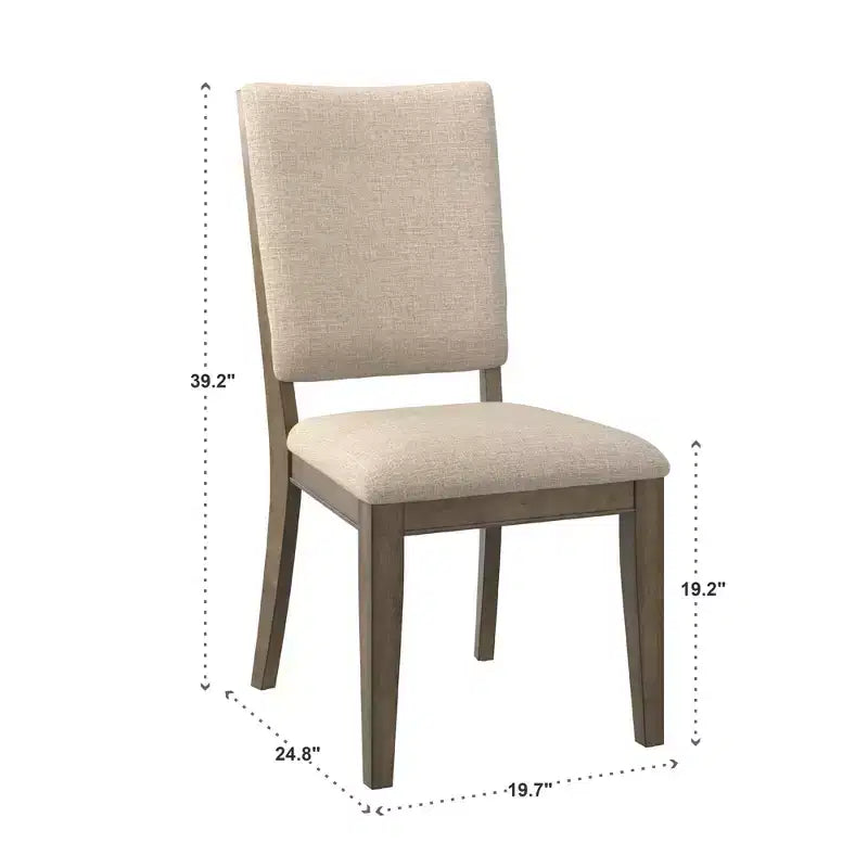 Chaises de salle à manger Carson en tissu beige antique (lot de 2) - Taupe antique/Beige - iNSPIREQ