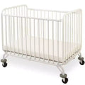 LA Baby Holiday Mini/Portable Folding Metal Crib-White