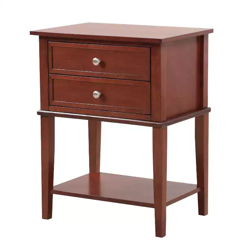 Table de Chevet Rectangulaire en Bois HomeStock pour Salon et Chambre à Coucher