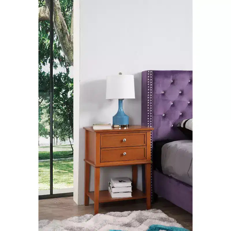 Table de Chevet Rectangulaire en Bois HomeStock pour Salon et Chambre à Coucher