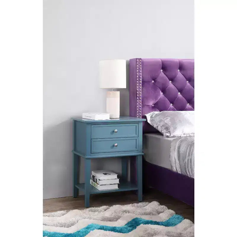 Table de Chevet Rectangulaire en Bois HomeStock pour Salon et Chambre à Coucher