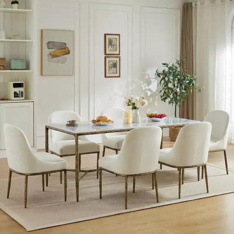 Christopher Knight Home Wilhelma, ensemble de salle à manger industriel 7 pièces en fer martelé avec chaises rembourrées