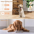 Station d'alimentation surélevée pour chien avec armoire de rangement - Comprend 2 gamelles surélevées, 3 crochets et un organisateur de récipient de nourriture caché pour les aliments et accessoires pour animaux de compagnie