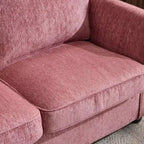 Chenille Loveseat With Floral Arms For Small Spaces