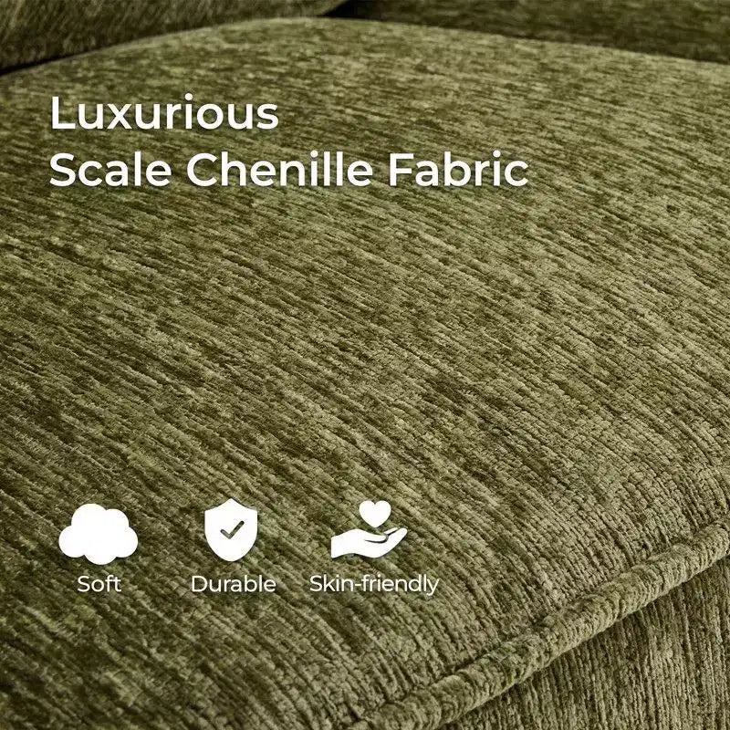 Causeuse en chenille avec accoudoirs à motifs floraux pour petits espaces
