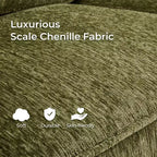 Causeuse en chenille avec accoudoirs à motifs floraux pour petits espaces