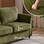 Causeuse en chenille avec accoudoirs à motifs floraux pour petits espaces
