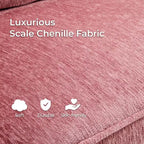 Causeuse en chenille avec accoudoirs à motifs floraux pour petits espaces