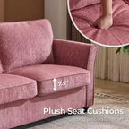 Causeuse en chenille avec accoudoirs à motifs floraux pour petits espaces