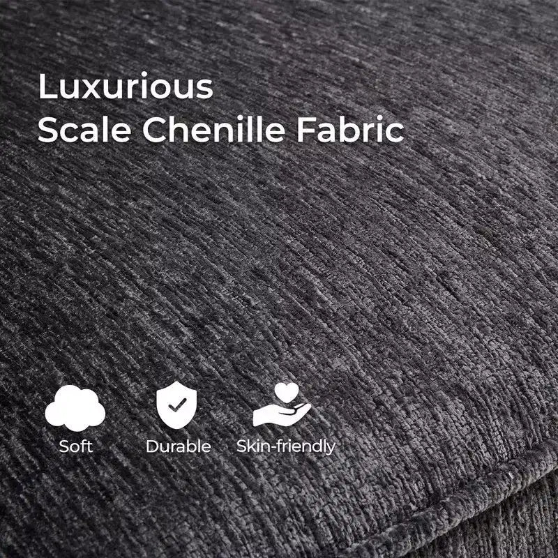 Causeuse en chenille avec accoudoirs à motifs floraux pour petits espaces