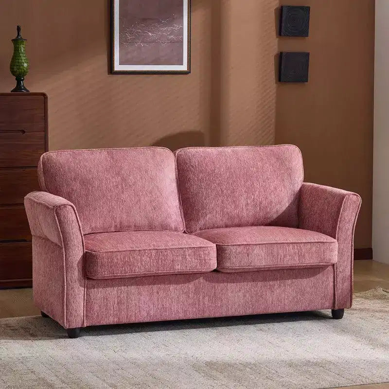 Causeuse en chenille avec accoudoirs à motifs floraux pour petits espaces