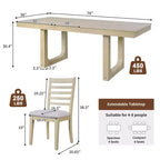 Ensemble de salle à manger extensible GDFStudio Bailey 7 pièces avec rallonge amovible de 45 cm