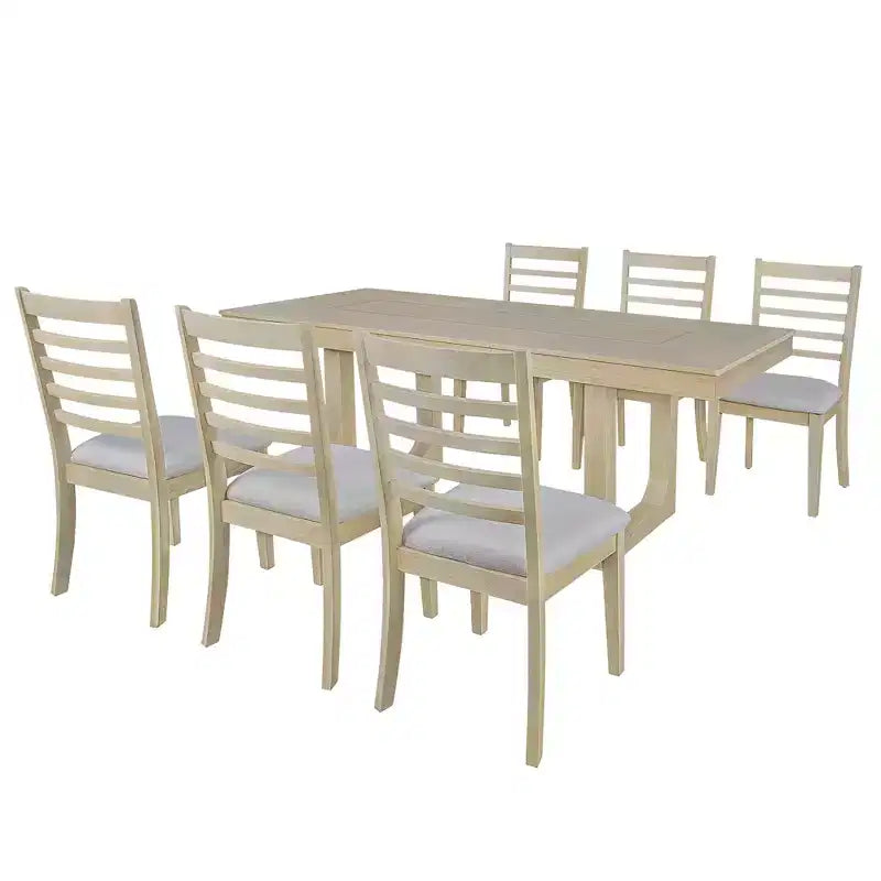 Ensemble de salle à manger extensible GDFStudio Bailey 7 pièces avec rallonge amovible de 45 cm