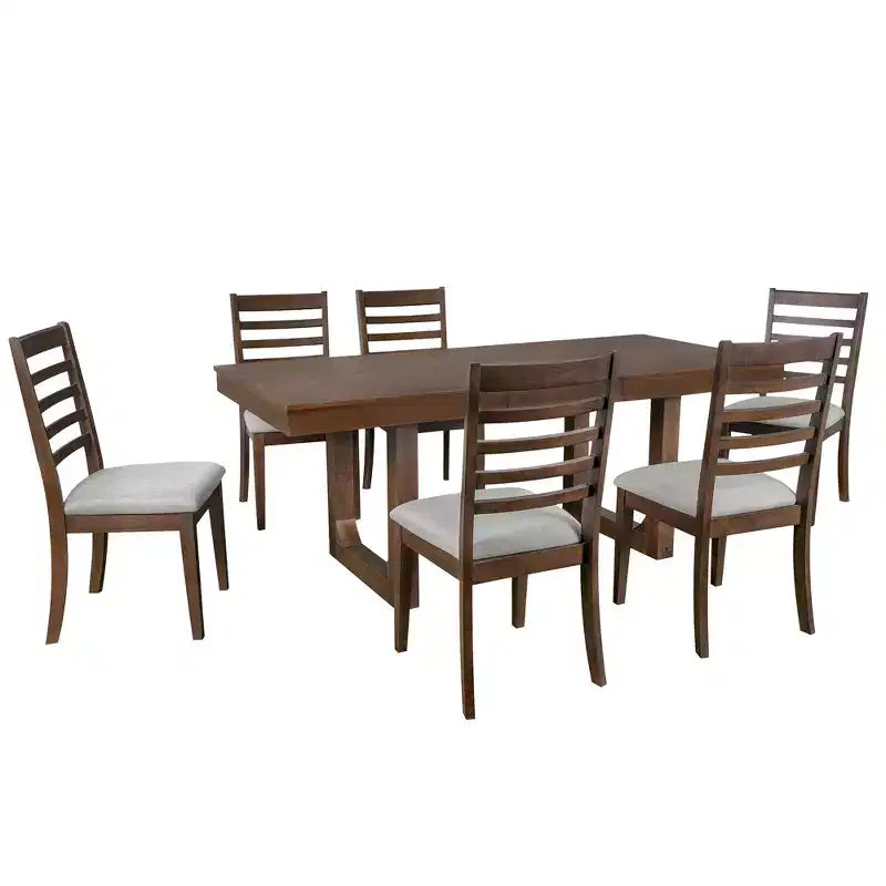 Ensemble de salle à manger extensible GDFStudio Bailey 7 pièces avec rallonge amovible de 45 cm