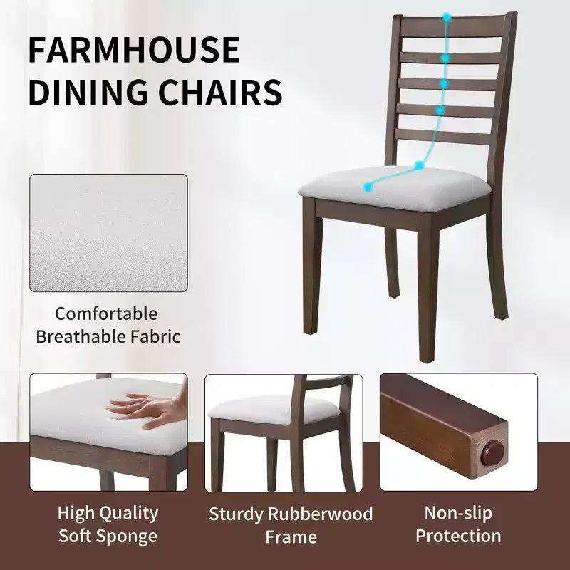 Ensemble de salle à manger extensible GDFStudio Bailey 7 pièces avec rallonge amovible de 45 cm