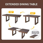 Ensemble de salle à manger extensible GDFStudio Bailey 7 pièces avec rallonge amovible de 45 cm