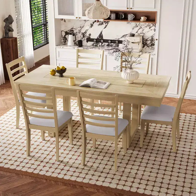 Ensemble de salle à manger extensible GDFStudio Bailey 7 pièces avec rallonge amovible de 45 cm