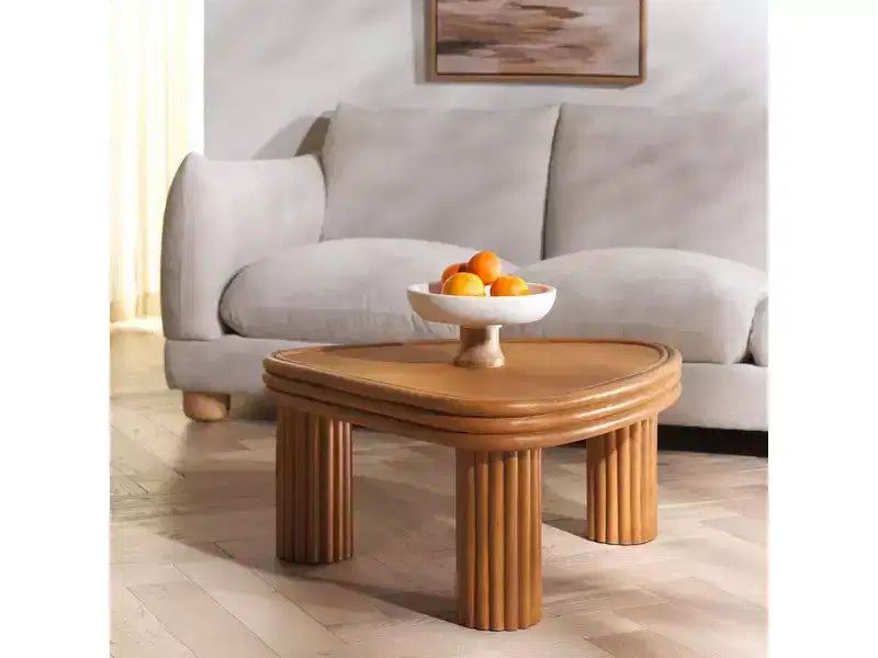 Table Basse Triangle Bayard Rotin - CWK3009 - Naturel - Safavieh Couture