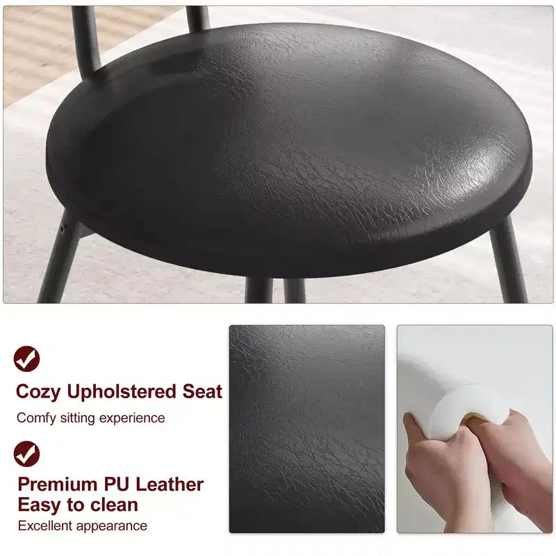 Chaises de cuisine en rotin avec pieds en métal, chaises de salle à manger modernes rembourrées avec coussins épais pour petits espaces