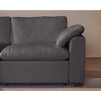 Dyonery Canapé modulaire sectionnel nuage surdimensionné 120 pour salon, canapé à assise large et profonde rembourré de duvet, cadre en bois massif, assemblage sans outils, gris foncé