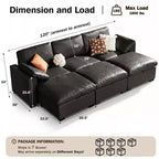 Dyonery Canapé modulaire sectionnel nuage surdimensionné 120 pour salon, canapé à assise large et profonde rembourré de duvet, cadre en bois massif, assemblage sans outils, gris foncé