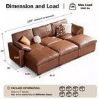 Dyonery Canapé modulaire sectionnel nuage surdimensionné 120 pour salon, canapé à assise large et profonde rembourré de duvet, cadre en bois massif, assemblage sans outils, gris foncé