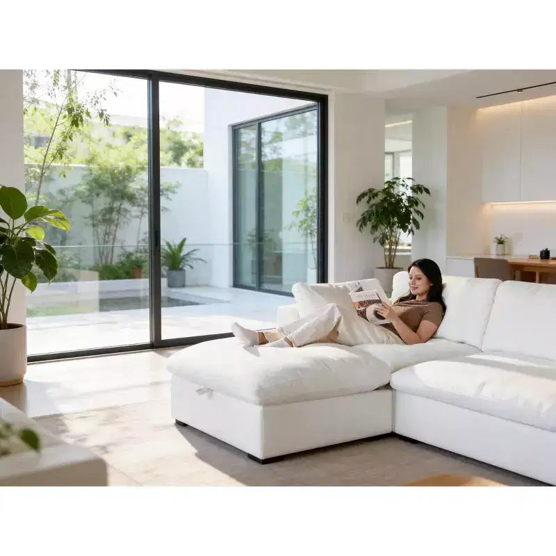 Dyonery Canapé modulaire sectionnel nuage surdimensionné 120 pour salon, canapé à assise large et profonde rembourré de duvet, cadre en bois massif, assemblage sans outils, gris foncé