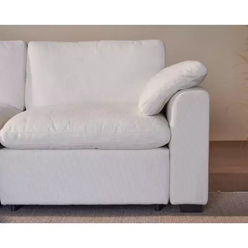 Dyonery Canapé modulaire sectionnel nuage surdimensionné 120 pour salon, canapé à assise large et profonde rembourré de duvet, cadre en bois massif, assemblage sans outils, gris foncé