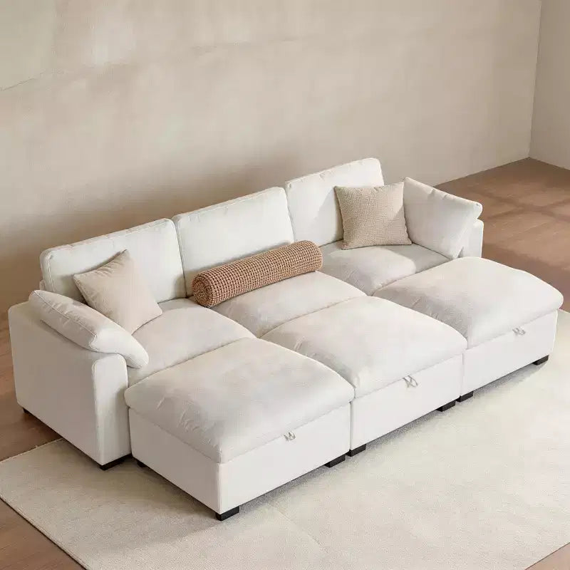 Dyonery 120 Oversized Cloud Modular Sectional Sofa for Living Room,Down-Filled Wide Deep Seat Couch,Solid Wood Frame,Tool Free Assembly,Dark Gray