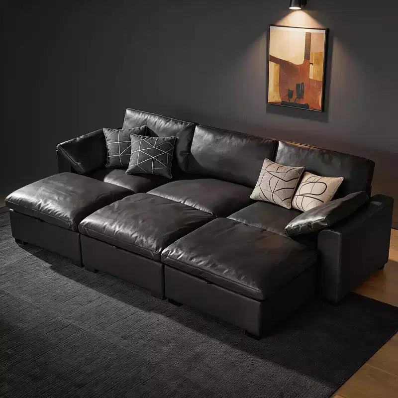 Dyonery Canapé modulaire sectionnel nuage surdimensionné 120 pour salon, canapé à assise large et profonde rembourré de duvet, cadre en bois massif, assemblage sans outils, gris foncé