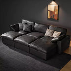 Dyonery Canapé modulaire sectionnel nuage surdimensionné 120 pour salon, canapé à assise large et profonde rembourré de duvet, cadre en bois massif, assemblage sans outils, gris foncé