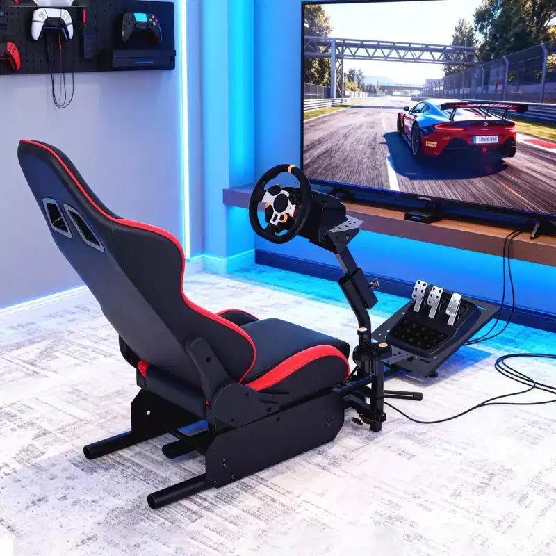 Support de volant de course, Cockpit de simulateur de course pliable pour g923/g920/g29, Support de volant et angle de pédale réglables, Fanatec, Hori, Mad Catz.