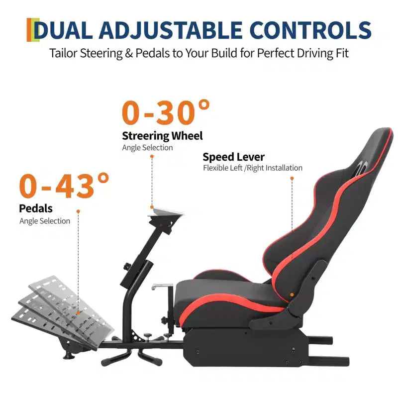 Support de volant de course, Cockpit de simulateur de course pliable pour g923/g920/g29, Support de volant et angle de pédale réglables, Fanatec, Hori, Mad Catz.