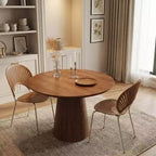 Table à manger ronde de 43 po pour 4 personnes - Table de cuisine moderne en bois avec base piédestal robuste, design peu encombrant pour petits espaces, appartements, assemblage facile