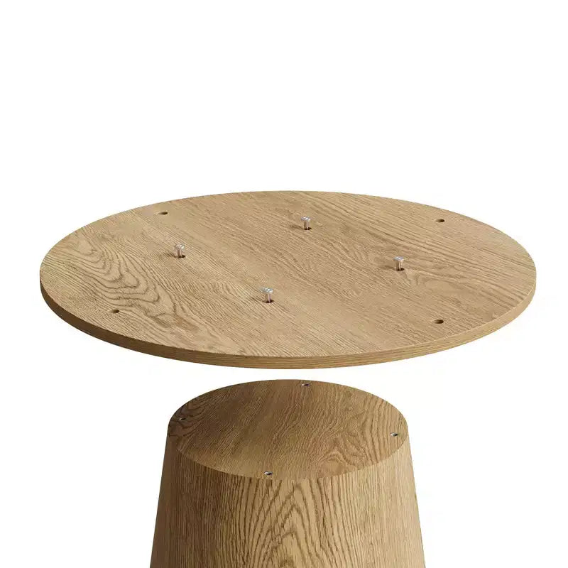 Table à manger ronde de 43 po pour 4 personnes - Table de cuisine moderne en bois avec base piédestal robuste, design peu encombrant pour petits espaces, appartements, assemblage facile