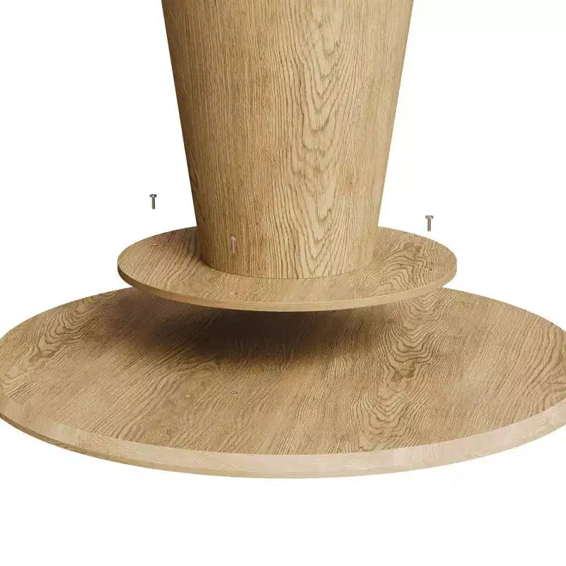 Table à manger ronde de 43 po pour 4 personnes - Table de cuisine moderne en bois avec base piédestal robuste, design peu encombrant pour petits espaces, appartements, assemblage facile
