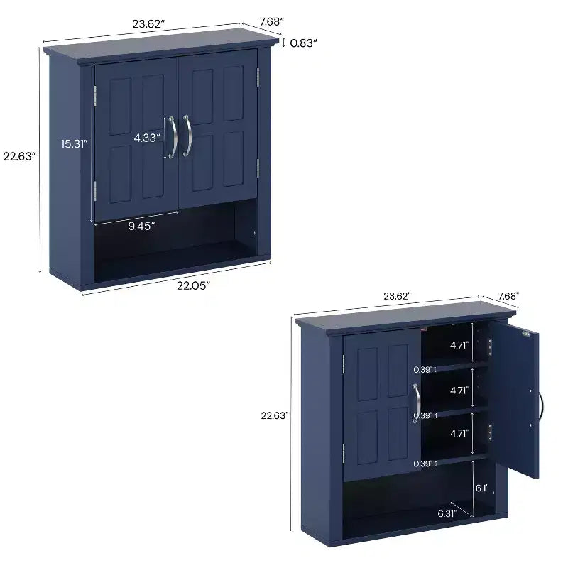 Christopher Knight Home Everett Armoire de rangement murale de salle de bain moderne en bois avec étagère réglable