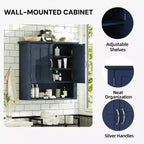 Christopher Knight Home Everett Armoire de rangement murale de salle de bain moderne en bois avec étagère réglable