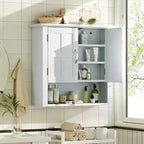Christopher Knight Home Everett Armoire de rangement murale de salle de bain moderne en bois avec étagère réglable