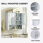 Christopher Knight Home Everett Armoire de rangement murale de salle de bain moderne en bois avec étagère réglable