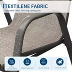 Lot de 4 chaises de salle à manger empilables à dossier haut pour terrasse | Tissu textilène respirant, cadre en métal durable | Résistant aux intempéries, gain de place pour la pelouse