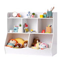 Wood Kid Storage Cubby, Toy Storage Organizer with Bookshelf, 5-Cubby Wood Toy Storage Cabinet, Children Book Toy Shelf for Kids Room