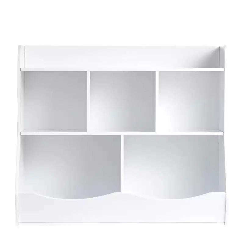 Rangement enfant en bois à 5 casiers, Organisateur de jouets avec étagère à livres, Meuble de rangement jouets en bois à 5 casiers, Étagère à livres et jouets pour chambre d'enfant