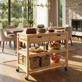 Christopher Knight Home Ottilia Bamboo Rolling Kitchen Cart with 2 Drawers and Open Shelves
