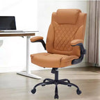 Chaise de bureau en cuir 160kg - Fauteuil de bureau ergonomique avec support lombaire réglable et accoudoirs relevables