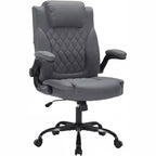 Chaise de bureau en cuir 160kg - Fauteuil de bureau ergonomique avec support lombaire réglable et accoudoirs relevables