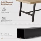 Table de salle à manger moderne industrielle pour 6-8 personnes, table rectangulaire en bois avec pieds métalliques robustes, montage facile, pour cuisine, salle à manger, appartement